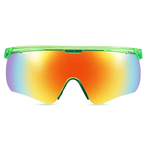 FEISEDY Sunglasses for Men and Women, Polarized Large Retro Rimless Glasses TR90 Frame for Baseball, Cycling, Sports B40732