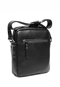 U.S. Polo Assn. Schwarze Leder Umhängetasche 22x5x25