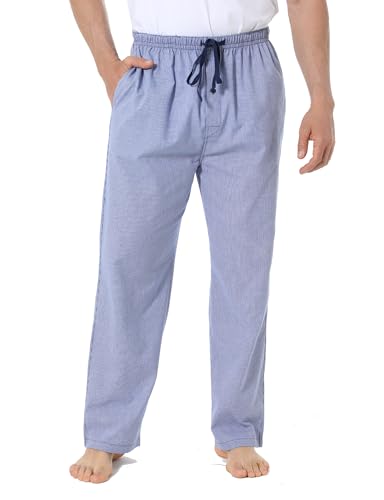 Pantalones De Pijama Para Hombre 100% Algodón, Tejidos a Cuadros, Con Bolsillos.