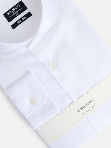 Chemise à bouton bas homme blanche coton easy iron puño simple - 6