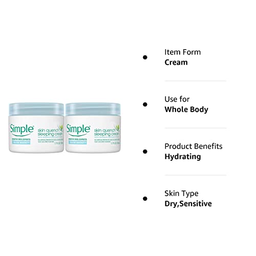 Simple Water Boost Skin Quench Sleeping Cream, 1.7 Ounce (Pack Of 2) #TOP2