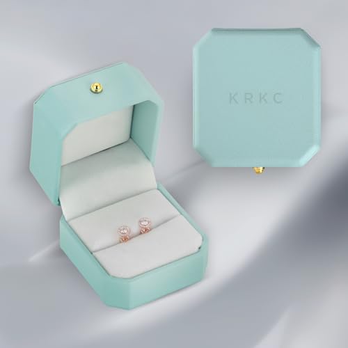 KRKC Moissanite Stud Earrings for Women, 0.5ct-2ct Lab Created Diamond Earring with 14K White Gold Plated S925 Sterling Silver Gift for Girlfriend, Wife 6