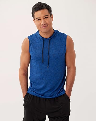Real Essentials 3 Pack: Mens Dry-Fit Active Hooded Tank Top - Workout Sleeveless Hoodie Drawstring (Available in Big & Tall) 6
