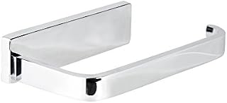 Toilet Roll Holder Square Chrome Solid Brass  Waterproof, Wall Mounted Paper Holders for Luxury Bathroom