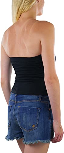 Image of ToBeInStyle Women's Cotton-Spandex Blend Stretchy Tube Top
