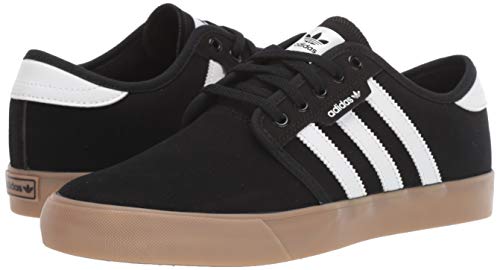 adidas mens Seeley Sneaker, Black/White/Gum, 11 US