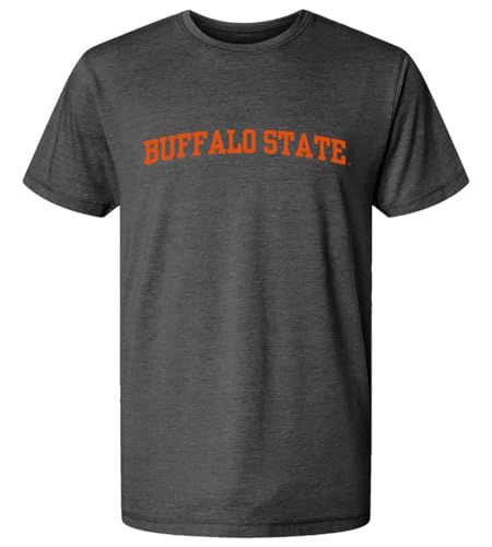 NCAA Officially Licensed Apparel Buffalo State College Apparel Bengals Logo Unisex BSCOC01 Unisex Vintage Washed T-Shirt Buffalo01P Washed Black Large