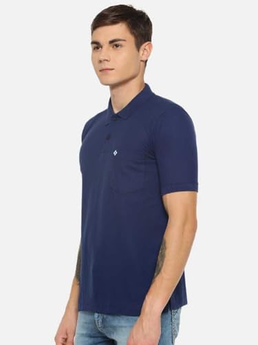 Image of Dollar Men's Pack of 1 Solid Cotton Blend Polo Neck T-Shirt