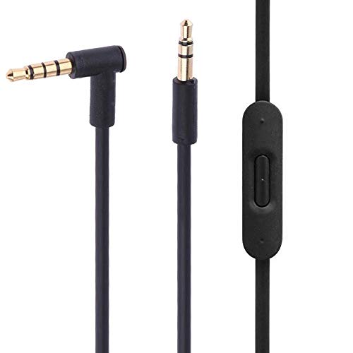Image of Solo Replacement 3.5mm Audio Cable Cord Wire with in-line Remote Microphone for Beats by Dr Dre Headphones Solo/Studio/Pro/Detox/Wireless/Mixr/Executive/Pill Suppot iOS System (Black)