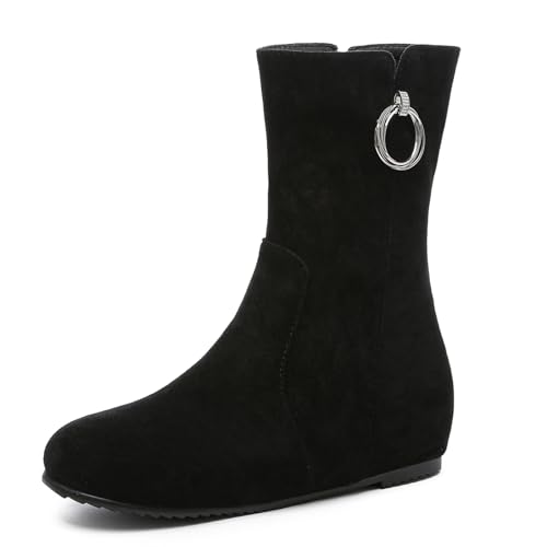 Bottines femme talon compensé moyen et bottes souples zip Asterisco