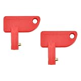 2X Battery Disconnect Switch Key Spare Mini Key Battery Disconnect Isolator Power Kill Switch Compatible with Marine Boat RV Car ATV Auto Truck Red Battery Battery Disconnect Switch Key Abs Plastic