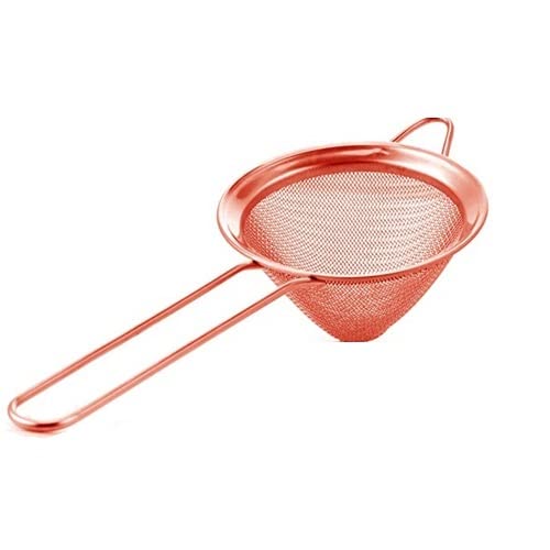 Colador fino chino de cobre redondo, bar, restaurante, cocina, malla fina, filtro de pulpa, pepines, tamitas o cócteles, diámetro de 10 cm