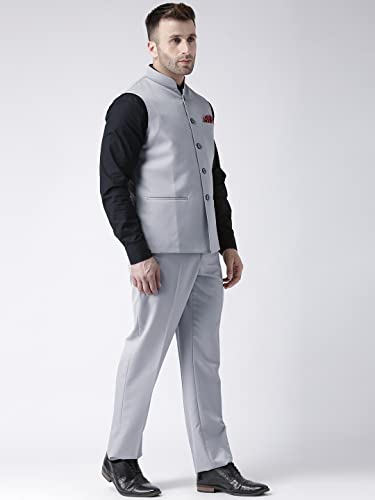 Image of hangup Men's Synthetic Notch Lapel Suit (2BasketTR Steelgrey 42 Grey