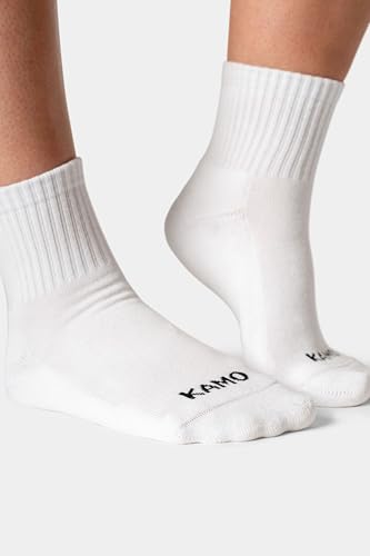 Kamo Fitness Daily 4-Pack – Women's Ankle Socks, Athletic Half Crew, Cotton Mid-Calf, Cushioned Sole, Seamless Toe, Size 5-93