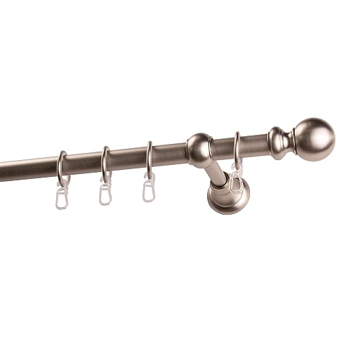 Garesa Gardinenstange Andrea Ø 20mm, 1-läufig, Nickel, matt I Stabile Vorhangstange inkl. Ringe + Faltenlegehaken I Mit Endknopf Kugel lang I 160cm Garesa Gardinenstange Andrea Ø 20mm, 1-läufig, Nickel, matt I Stabile Vorhangstange inkl. Ringe + Faltenlegehaken I Mit Endknopf Kugel lang I 160cm
