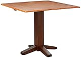 International Concepts Square Dual Drop Leaf Dining Table, 36', Cinnamon/Espresso