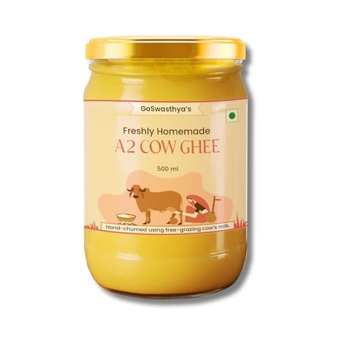 Image of GOSWASTHYA A2 Cow Desi Ghee|Curd-Churned| 100% Natural Ghee | Made with Bilona method |Traditional Ghee | Glass Jar