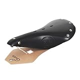 UNISTRENGH Vintage Fixie Road Bike Saddle British Style Retro Cow Genuine Leather Flyer Bicycle Seat B17 (Black)