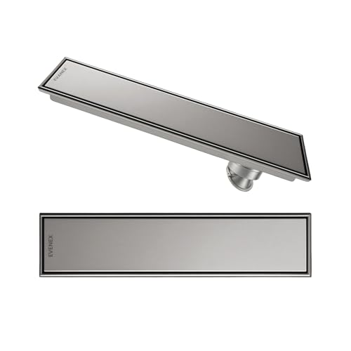Image of EVANEX Tile Insert Floor Drain | 18x4 Inches Shower Drain Channel | Waste Water Bathroom Drain Channel | 304 Stainless Steel Invisible Shower Drain Channel with Anti Cockroach Trap