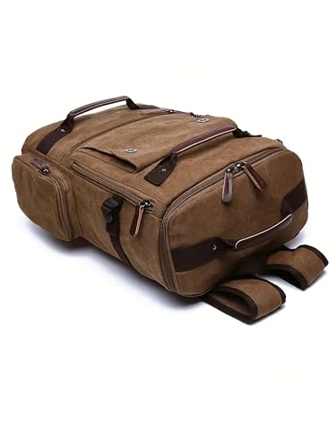 Image of Fur Jaden Black Canvas Backpack (Brown)
