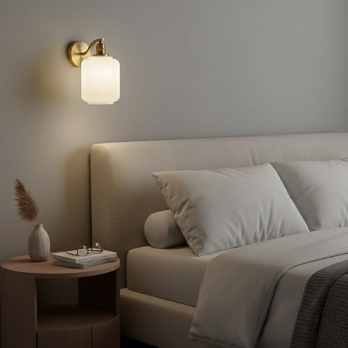Aplique de pared de latón E27 con pantalla de vidrio esmerilado 3