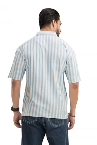 Image of Imperial Striped Off Shoulder Polo T-Shirt