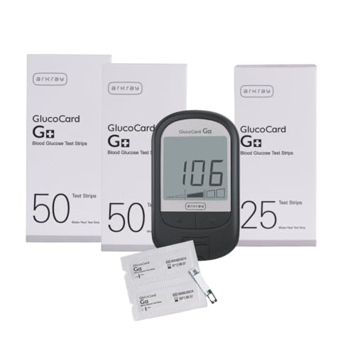Image of ARKRAY GlucoCard G+ Blood Glucose Monitor with 125 Strips + 25 Lancets