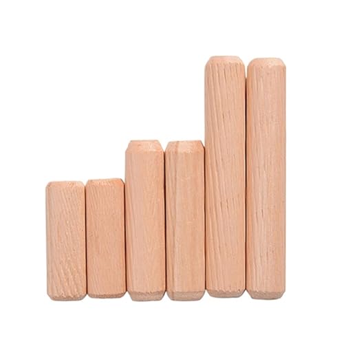 Chevilles en bois à goupilles cannelées chanfreinées, chevilles en bois assorties, bouchons rainurés en bois dur, chevilles en bois M12 for tiroir d'armoire, goupilles rondes cannelées en bois for tra