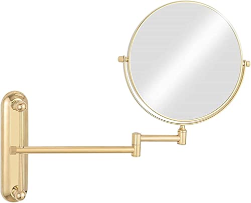 Miroir de maquillage mural doré 8 pouces double face pivotant 360 - 2