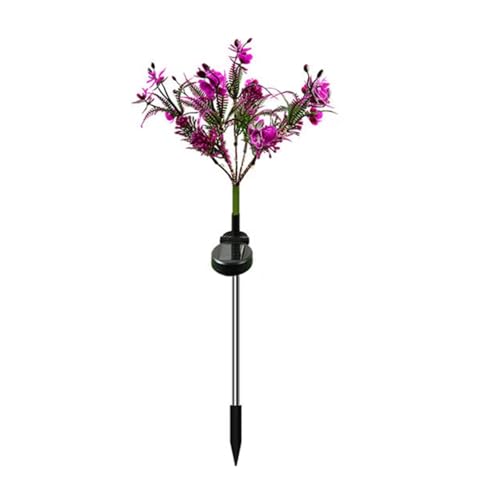 Solar Phalaenopsis Stake Lights, Solar Lights Outdoor Garden, Flower Garden Ornaments Waterproof for Lawn Pathway Patio Yard Flowerbed Backyard Wedding Decoration (Purple, One Size, Purple Light)
