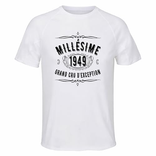 Maillot de sport homme t-shirt respirant polyester manches courtes 1949 millésime