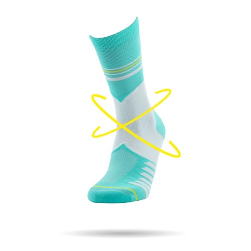 ROLLO SOCKS Run 2.0 - Mintflow, Laufsocken mit gezielter Kompression, Running, Sprunggelenk stützend, Bandage Fußgelenk, Sportsocken, Größe M (40-43)