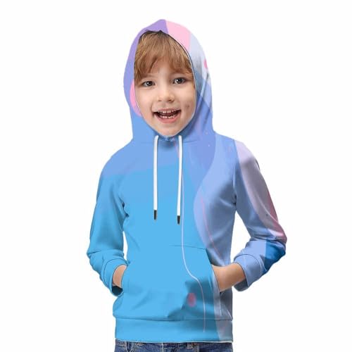 Pull imprimé à capuche pour l'école et le sport sweat coloré garçon fille - 5