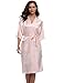 Produktbild Aibrou Damen Satin Morgenmantel Kimono Lang Bademantel Schlafanzug Negligee Nachthemd Nachtwäsche Unterwäsche V Ausschnitt Mit Gürtel, Gr. M, Farbe: Rosa