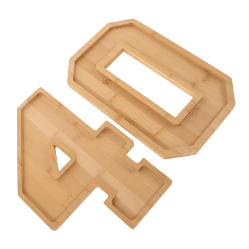 TOPBATHY Plateau De Service En Bois Élégant En Forme De Chiffre Capacité Présentoir À Charcuterie Pour Collations Aux Fruits Décoratif