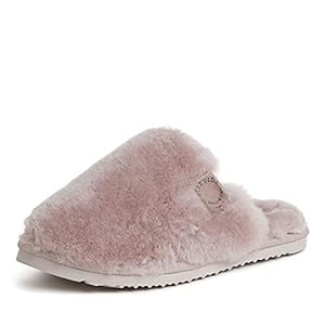 Fireside by Dearfoams Women’s Shelly Beach All Over Shearling Easy on/Off Scuff Slipper