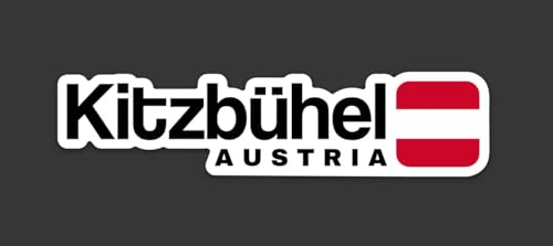 Kitzbuhel Austria Ski Resort Sticker with Flag