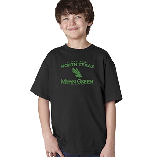 CornBorn North Texas Mean Green Tshirt Kids - North Texas Arch Primary Logo - Black - XL