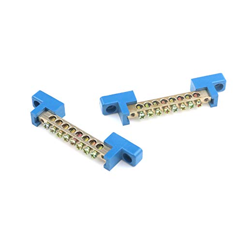 Quluxe Terminal Bus Bar Terminal Block Brass Wire Screw Terminal, 8 Positions Screw Brass Terminal Grounding Strip Bus Bar Block (Pack Of 4) #TOP2