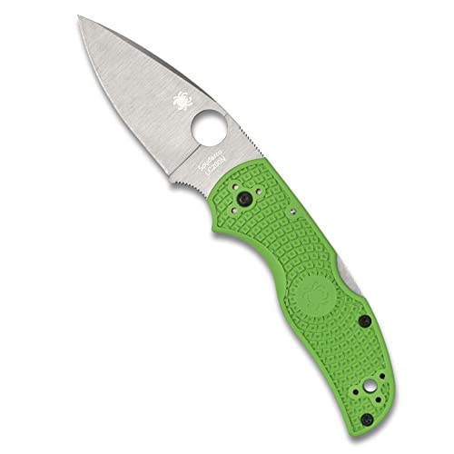 Spyderco Native 5 Salt Folding Pocket Knife with 2.95 Inch Corrosion-Resistant LC200N Steel Blade and Green FRN Handle - PlainEdge - C41PGR5