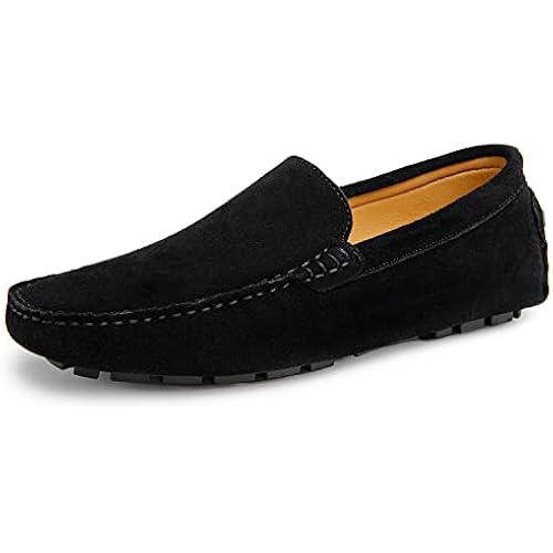 Go Tour Mens Handmade Suede Leather Casual Loafers Shoes