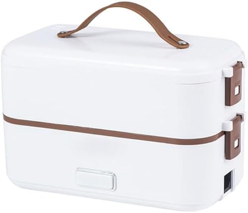 Piawokl【高速弁当箱炊飯器】110V 0.5〜1.5合 小型一人用 1台3役 蒸し・炊き・温め機付き 米もおかずも同時料理 304ステンレス鋼製 手提げ 車中泊 自宅 オフィスランチ 職場でも大活躍 ひとり暮らし用 (2段)