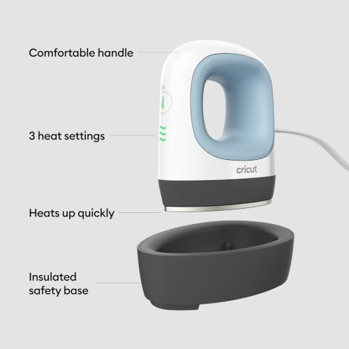 Image of Cricut EasyPress Mini Heat Press - Zen Blue | For Pressing Small Objects Like Shoes, Stuffed Animals, Hats & More - 3 Heat Settings & Precision Tip