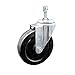Hard Rubber Swivel Threaded Stem Caster w/5" x 1.25" Black Wheel and 3/8" Stem - 300 lbs Capacity/Caster - Service Caster Brand