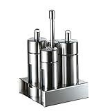 El paquete incluye: 3 buretas, 1 barril de aceite con capacidad (80 ml) y 2 botellas de polvo (50 ml). Material: hecho de acero inoxidable, el soporte es duradero y fácil de limpiar.