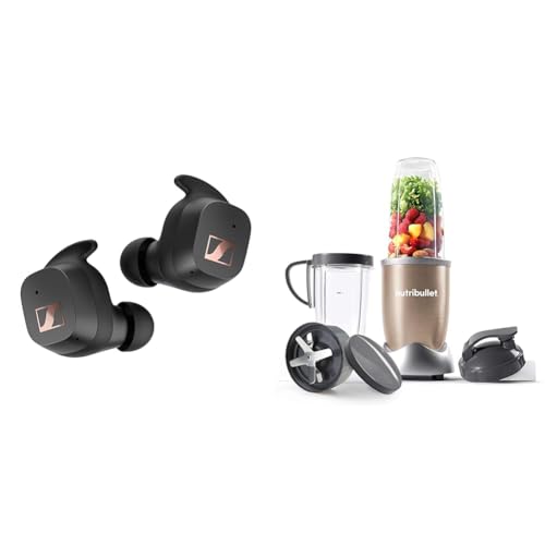 Sennheiser SPORT True Wireless Earbuds - Bluetooth In-Ear Headphones for Active Lifestyles & NutriBullet NBLP9 900W Blender Champagne Multi-Function Cold Beverage Smoothie Maker- 2 Cup Sizes