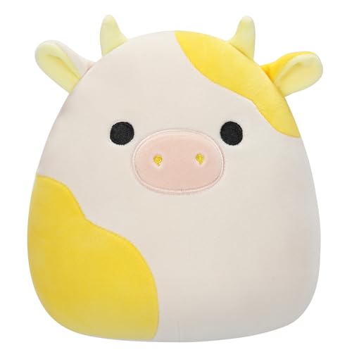 Squishmallows Original Plush 19 cm - Bodie the Cow Yellow and White - Official Jazwares Plush Toy