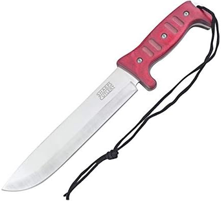 Frost Cutlery SHP-141RBW Bowie Red Pakkawood Drop Point Fixed Blade Knife