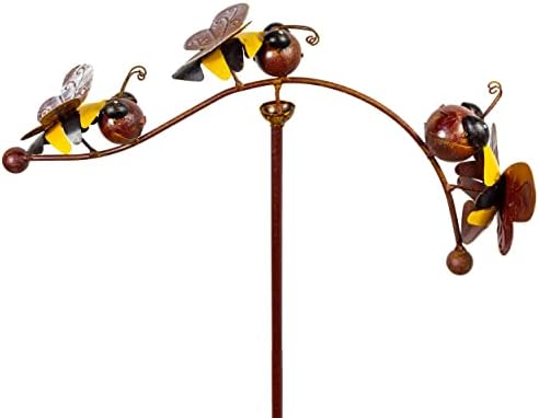 Bienen Windspiel Für Garten - 91cm Windspiel Mit 4 Röhren, 7 Bienen & 6 Glocken
