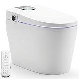 LARDECOR - Inodoro Inteligente Estilo Japonés | 680x390x490 mm | WC con Bidet Integrado, Control Remoto y Tapa Automática (Blanco | 2C)